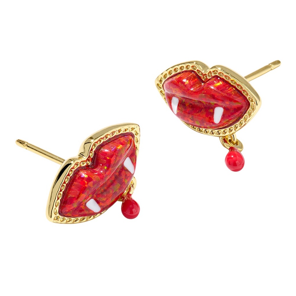 NEW!! Kendra Scott Kyocera Opal Vampire Stud Earrings